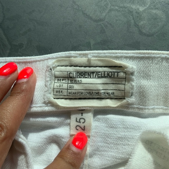 Current Elliott Super High Waisted Stiletto Jeans in White - Picture 5 of 5